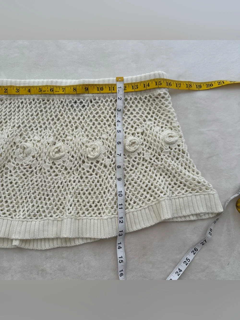 Frankies Bikinis Adaline Crochet Mini Skirt ONLY Swim Coverup Large in White